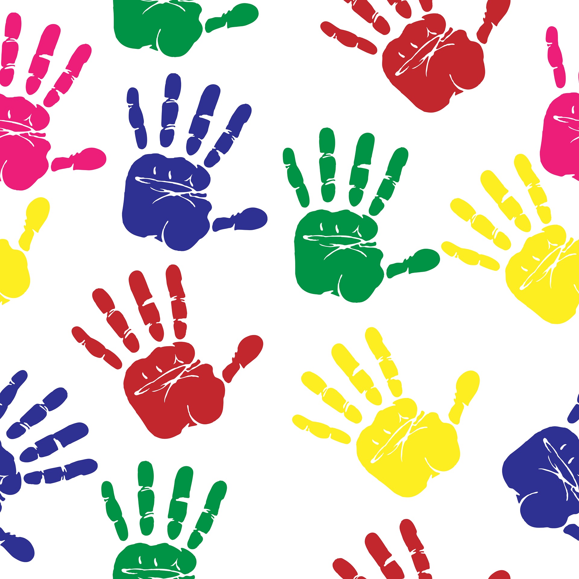 colorful handprints 