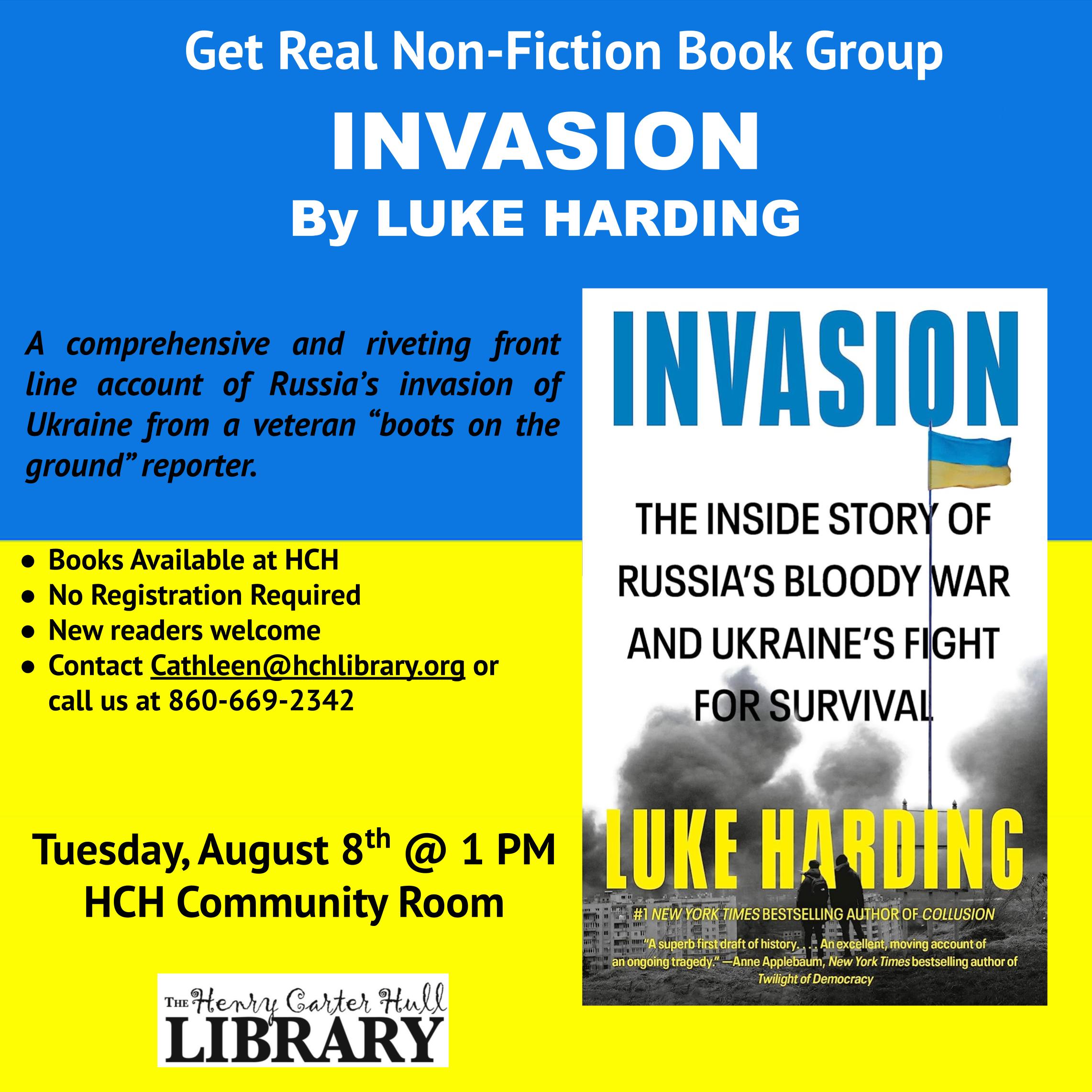 August 2023 Non-Fiction Book Group Selection Invasion by Luke Harding 