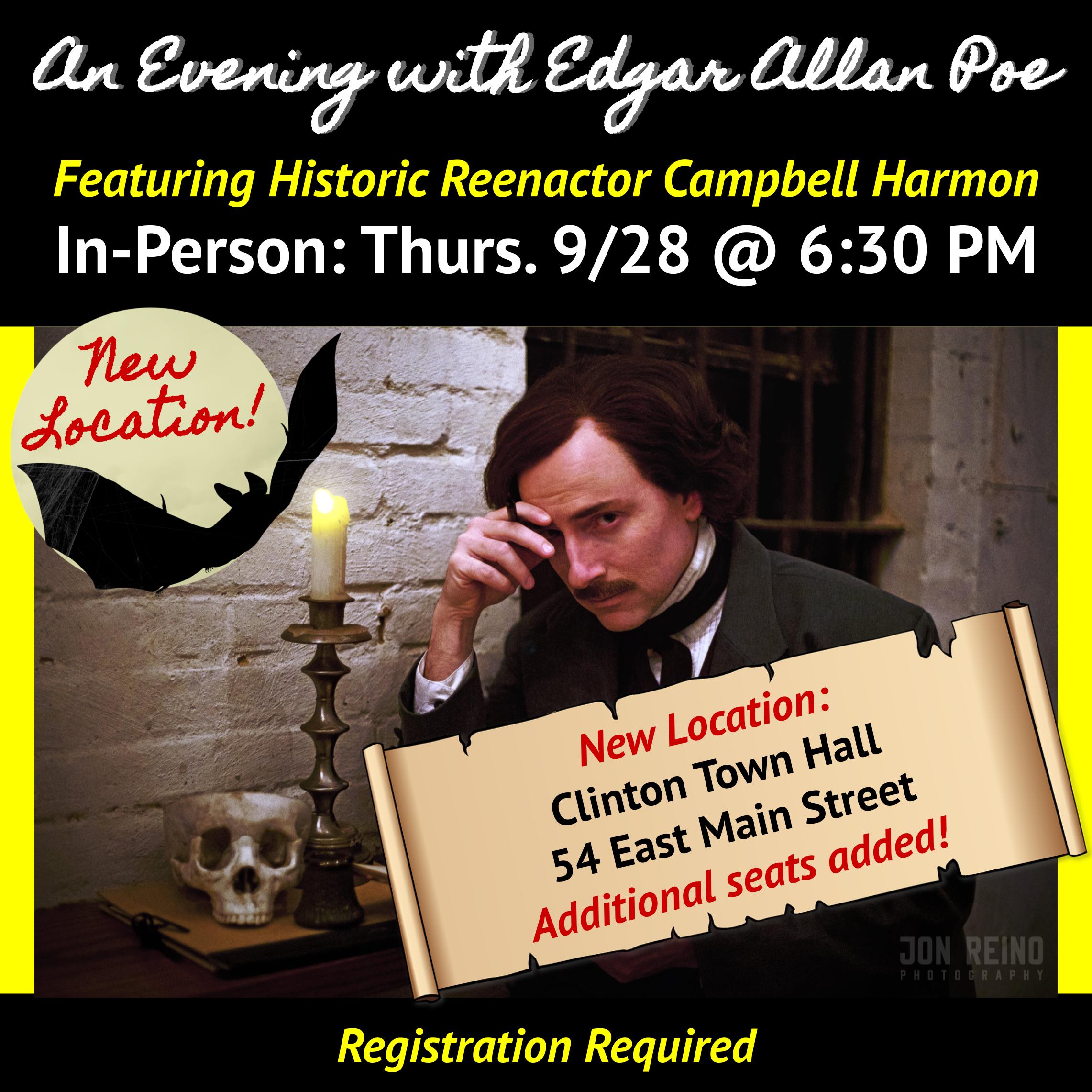 New Location: An Evening with Edgar Allan Poe