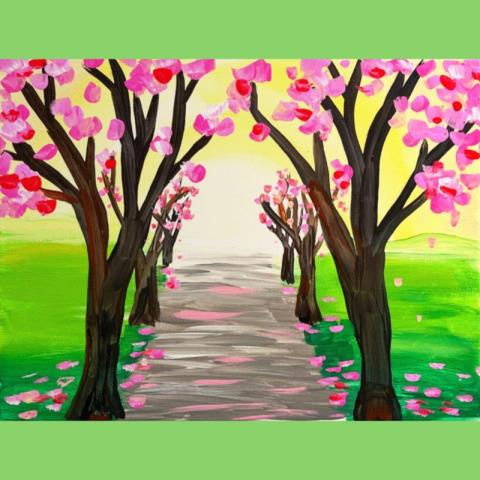 Cherry Trees On Canvas