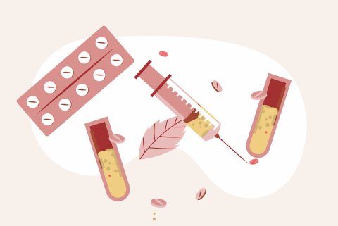 illustration of syringe and vaccines