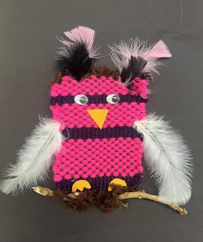Pink owl weaving 