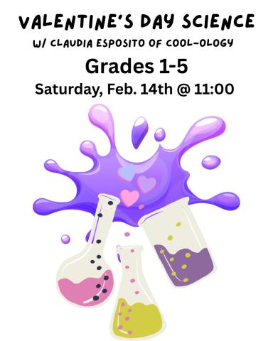 Pruple slime with 3 colorful science lab beakers 