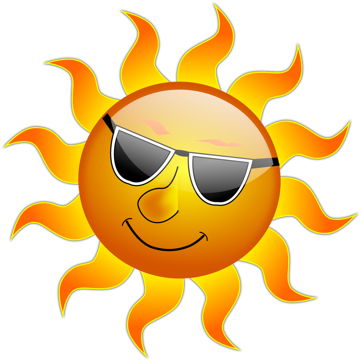 Sun with sunglasses 