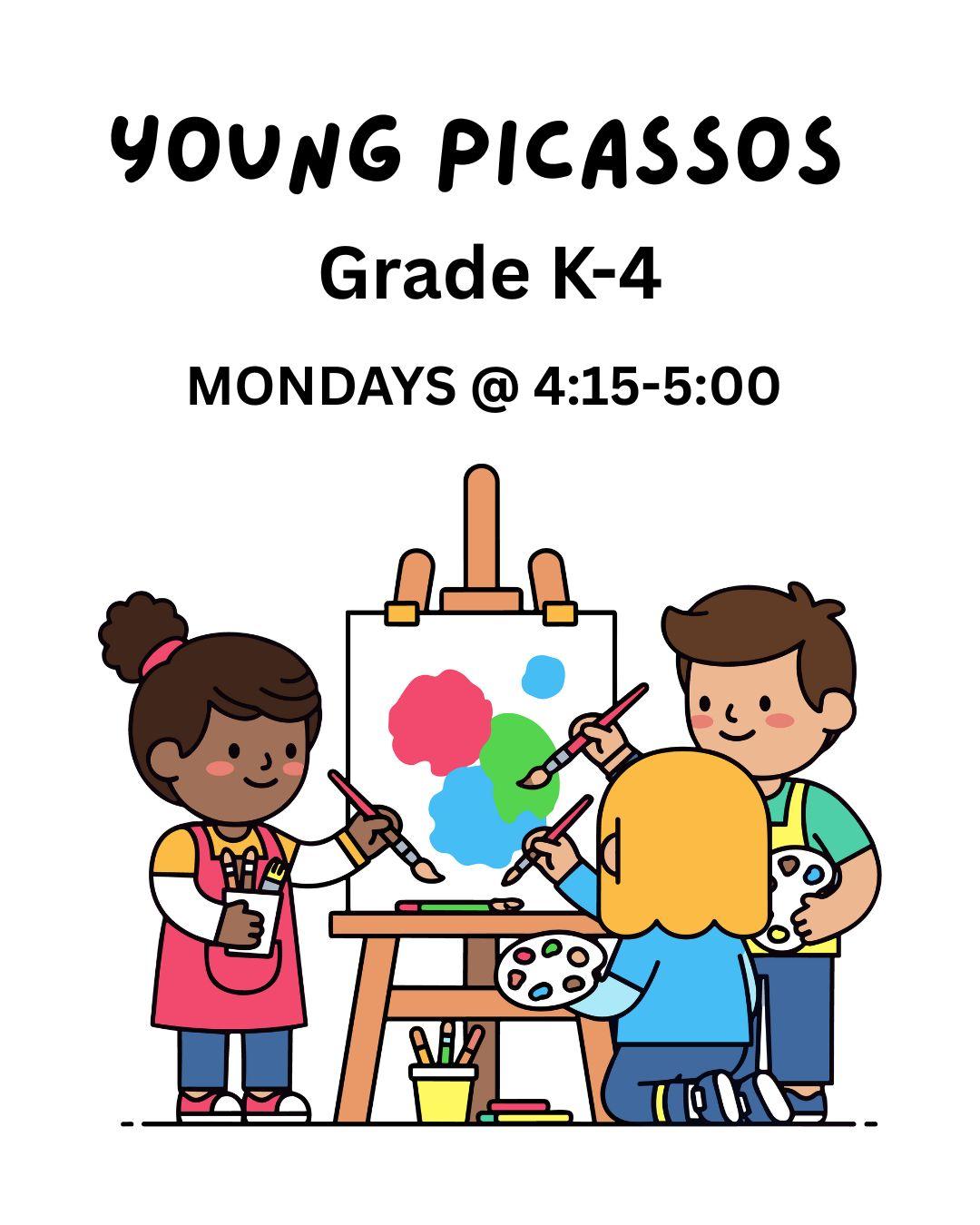 drawing of children painting at easel